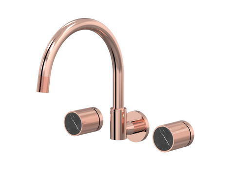 Tapware ParTaps IDK Marble Spa Set Wall Swivel Colour: Copper Insert: Nero Marble Place & Palette