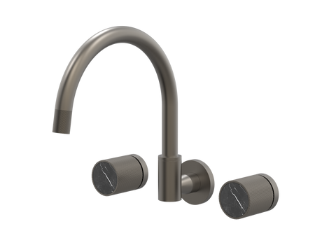 Tapware ParTaps IDK Marble Spa Set Wall Swivel Colour: Gunmetal Insert: Nero Marble Place & Palette