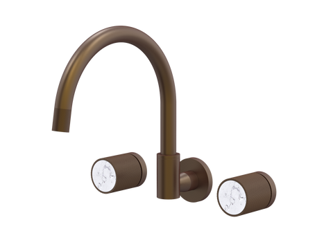 Tapware ParTaps IDK Marble Spa Set Wall Swivel Colour: Native Brass Insert: Bianco Marble Place & Palette
