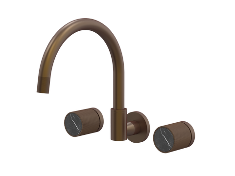 Tapware ParTaps IDK Marble Spa Set Wall Swivel Colour: Native Brass Insert: Nero Marble Place & Palette