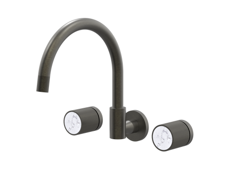 Tapware ParTaps IDK Marble Spa Set Wall Swivel Colour: Volcanic Grey Insert: Bianco Marble Place & Palette