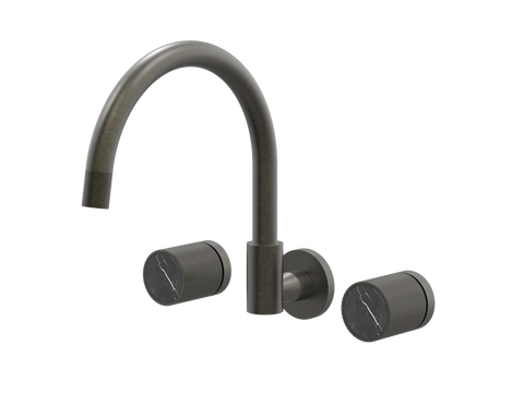 Tapware ParTaps IDK Marble Spa Set Wall Swivel Colour: Volcanic Grey Insert: Nero Marble Place & Palette