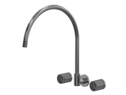 Tapware ParTaps IDK Marble Spa Set Wall Swivel - X-Large Colour: Black Sapphire Insert: Nero Marble Place & Palette