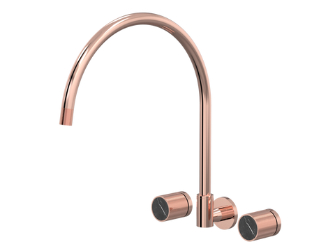 Tapware ParTaps IDK Marble Spa Set Wall Swivel - X-Large Colour: Copper Insert: Nero Marble Place & Palette