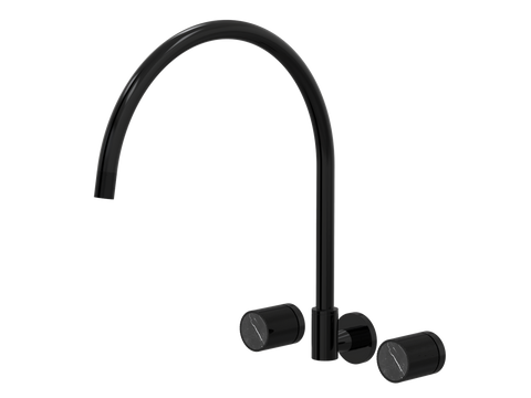 Tapware ParTaps IDK Marble Spa Set Wall Swivel - X-Large Colour: Midnight Black Insert: Nero Marble Place & Palette