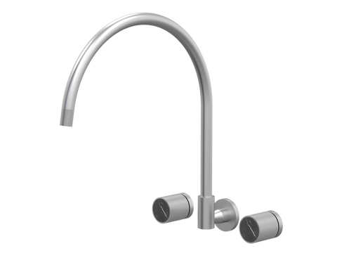 Tapware ParTaps IDK Marble Spa Set Wall Swivel - X-Large Colour: Satin Pearl Insert: Nero Marble Place & Palette