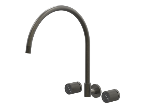 Tapware ParTaps IDK Marble Spa Set Wall Swivel - X-Large Colour: Volcanic Grey Insert: Nero Marble Place & Palette