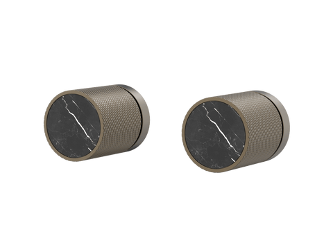 Tapware ParTaps IDK Marble Top Assemblies Wall Pair Colour: Antique Bronze Insert: Nero Marble Place & Palette