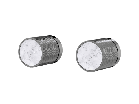 Tapware ParTaps IDK Marble Top Assemblies Wall Pair Colour: Black Sapphire Insert: Bianco Marble Place & Palette