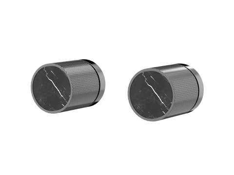 Tapware ParTaps IDK Marble Top Assemblies Wall Pair Colour: Black Sapphire Insert: Nero Marble Place & Palette