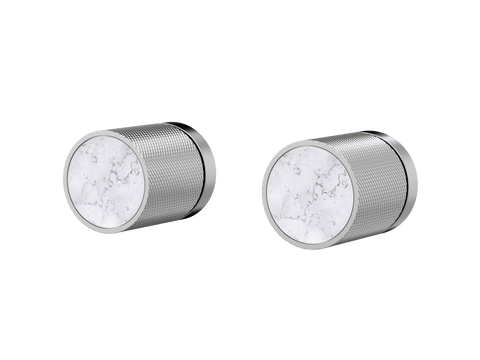 Tapware ParTaps IDK Marble Top Assemblies Wall Pair Colour: Brushed Chrome Insert: Bianco Marble Place & Palette