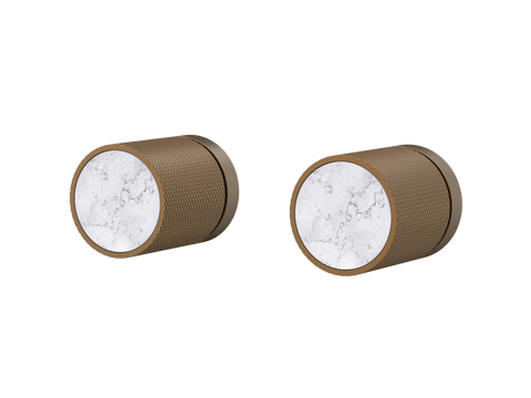 Tapware ParTaps IDK Marble Top Assemblies Wall Pair Colour: Burnished Insert: Bianco Marble Place & Palette