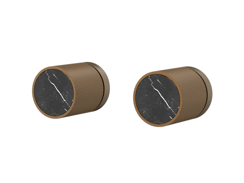 Tapware ParTaps IDK Marble Top Assemblies Wall Pair Colour: Burnished Insert: Nero Marble Place & Palette