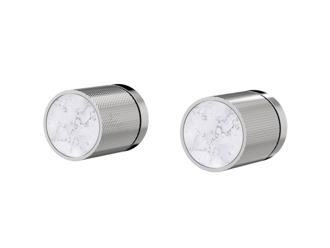 Tapware ParTaps IDK Marble Top Assemblies Wall Pair Colour: Chrome Insert: Bianco Marble Place & Palette