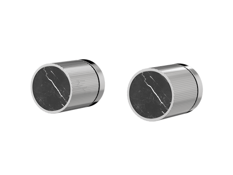 Tapware ParTaps IDK Marble Top Assemblies Wall Pair Colour: Chrome Insert: Nero Marble Place & Palette