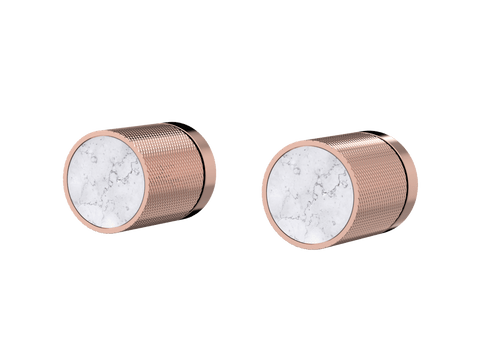 Tapware ParTaps IDK Marble Top Assemblies Wall Pair Colour: Copper Insert: Bianco Marble Place & Palette