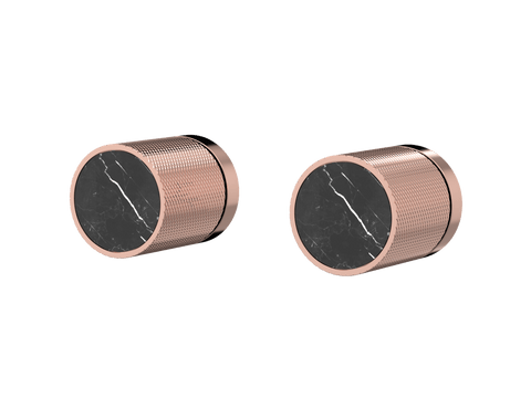 Tapware ParTaps IDK Marble Top Assemblies Wall Pair Colour: Copper Insert: Nero Marble Place & Palette