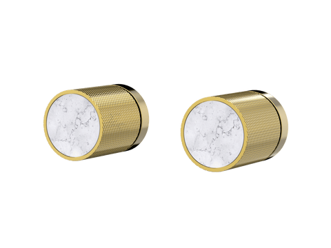 Tapware ParTaps IDK Marble Top Assemblies Wall Pair Colour: Gold Insert: Bianco Marble Place & Palette