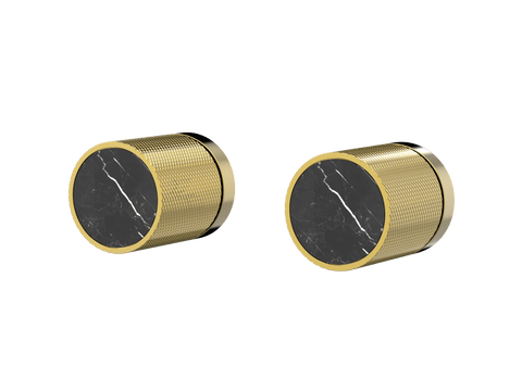 Tapware ParTaps IDK Marble Top Assemblies Wall Pair Colour: Gold Insert: Nero Marble Place & Palette