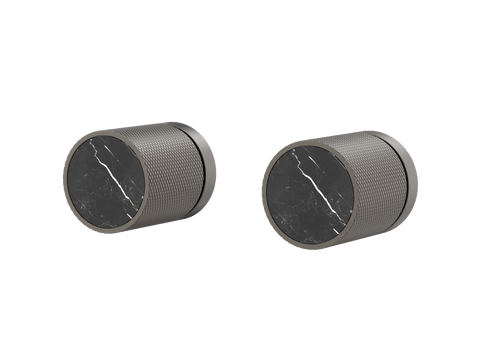 Tapware ParTaps IDK Marble Top Assemblies Wall Pair Colour: Gunmetal Insert: Nero Marble Place & Palette