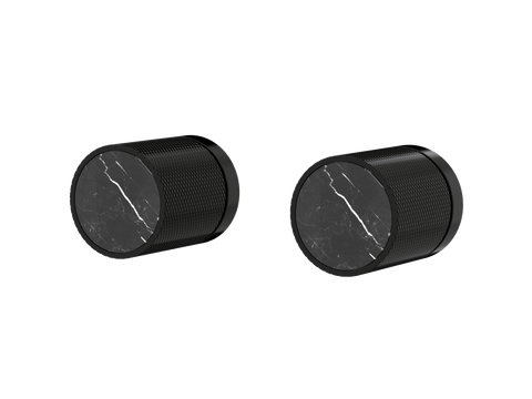 Tapware ParTaps IDK Marble Top Assemblies Wall Pair Colour: Midnight Black Insert: Nero Marble Place & Palette