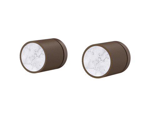 Tapware ParTaps IDK Marble Top Assemblies Wall Pair Colour: Native Brass Insert: Bianco Marble Place & Palette