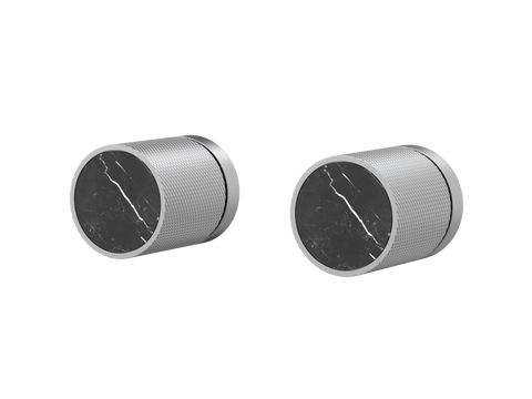 Tapware ParTaps IDK Marble Top Assemblies Wall Pair Colour: Satin Pearl Insert: Nero Marble Place & Palette