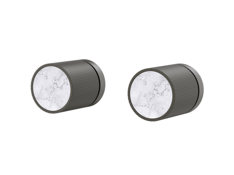 Tapware ParTaps IDK Marble Top Assemblies Wall Pair Colour: Volcanic Grey Insert: Bianco Marble Place & Palette