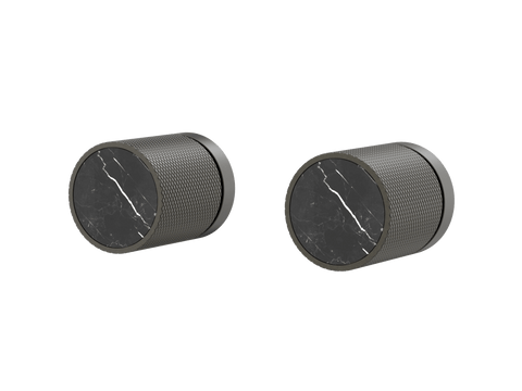 Tapware ParTaps IDK Marble Top Assemblies Wall Pair Colour: Volcanic Grey Insert: Nero Marble Place & Palette