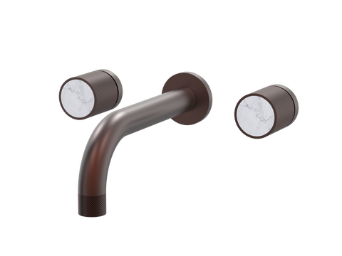 Tapware ParTaps IDK Marble Wall Basin Set - No Plate Colour: Antique Copper Insert: Bianco Marble Place & Palette