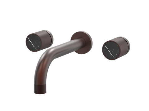 Tapware ParTaps IDK Marble Wall Basin Set - No Plate Colour: Antique Copper Insert: Nero Marble Place & Palette