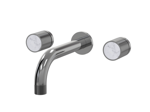 Tapware ParTaps IDK Marble Wall Basin Set - No Plate Colour: Black Sapphire Insert: Bianco Marble Place & Palette