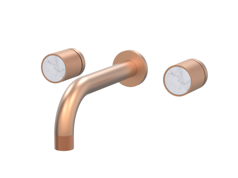 Tapware ParTaps IDK Marble Wall Basin Set - No Plate Colour: Brushed Copper Insert: Bianco Marble Place & Palette