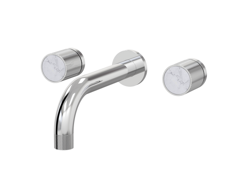Tapware ParTaps IDK Marble Wall Basin Set - No Plate Colour: Chrome Insert: Bianco Marble Place & Palette