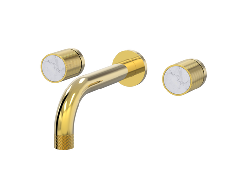 Tapware ParTaps IDK Marble Wall Basin Set - No Plate Colour: Gold Insert: Bianco Marble Place & Palette