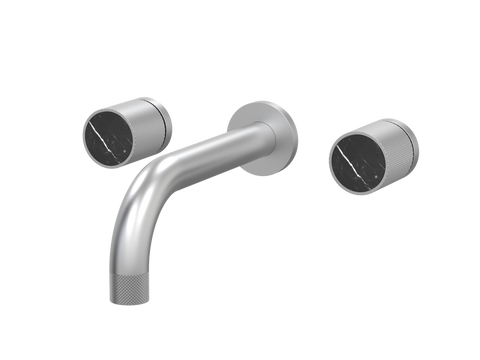 Tapware ParTaps IDK Marble Wall Basin Set - No Plate Colour: Satin Pearl Insert: Nero Marble Place & Palette