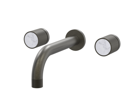 Tapware ParTaps IDK Marble Wall Basin Set - No Plate Colour: Volcanic Grey Insert: Bianco Marble Place & Palette