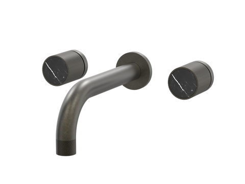 Tapware ParTaps IDK Marble Wall Basin Set - No Plate Colour: Volcanic Grey Insert: Nero Marble Place & Palette
