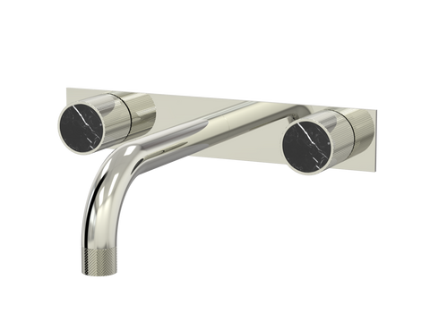 Tapware ParTaps IDK Marble Wall Basin Set - On Plate Colour: Luminick Insert: Nero Marble Place & Palette