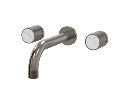 Tapware ParTaps IDK Marble Wall Bath Set - Bianco Marble Colour: Brushed Gunmetal Size: 160mm Place & Palette