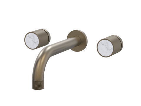 Tapware ParTaps IDK Marble Wall Bath Set - Bianco Marble Colour: Antique Bronze Size: 200mm Place & Palette
