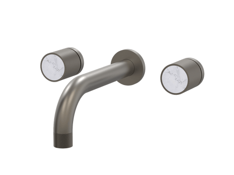 Tapware ParTaps IDK Marble Wall Bath Set - Bianco Marble Colour: Gunmetal Size: 200mm Place & Palette