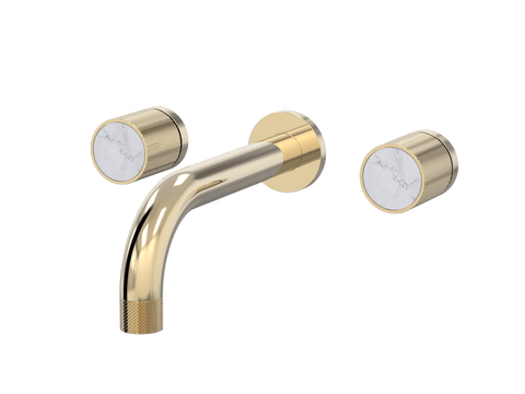Tapware ParTaps IDK Marble Wall Bath Set - Bianco Marble Colour: Brass Gold Size: 250mm Place & Palette