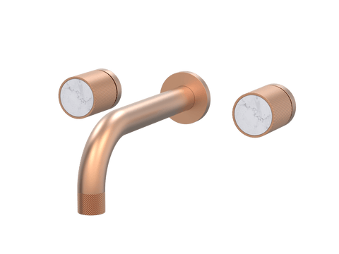 Tapware ParTaps IDK Marble Wall Bath Set - Bianco Marble Colour: Brushed Copper Size: 250mm Place & Palette