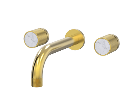 Tapware ParTaps IDK Marble Wall Bath Set - Bianco Marble Colour: Brushed Gold Size: 250mm Place & Palette