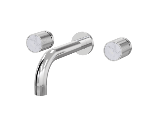 Tapware ParTaps IDK Marble Wall Bath Set - Bianco Marble Colour: Chrome Size: 250mm Place & Palette