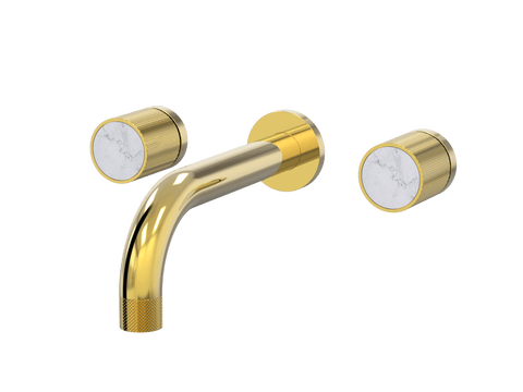 Tapware ParTaps IDK Marble Wall Bath Set - Bianco Marble Colour: Gold Size: 250mm Place & Palette