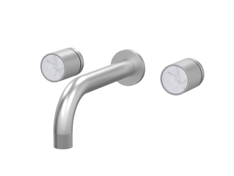 Tapware ParTaps IDK Marble Wall Bath Set - Bianco Marble Colour: Satin Pearl Size: 250mm Place & Palette