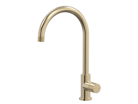 Tapware ParTaps IDK Sink Gooseneck Mixer Colour: Brushed Brass Gold Place & Palette