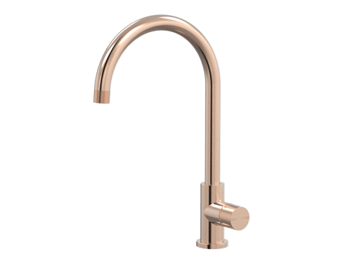 Tapware ParTaps IDK Sink Gooseneck Mixer Colour: Brushed Rose Gold Place & Palette